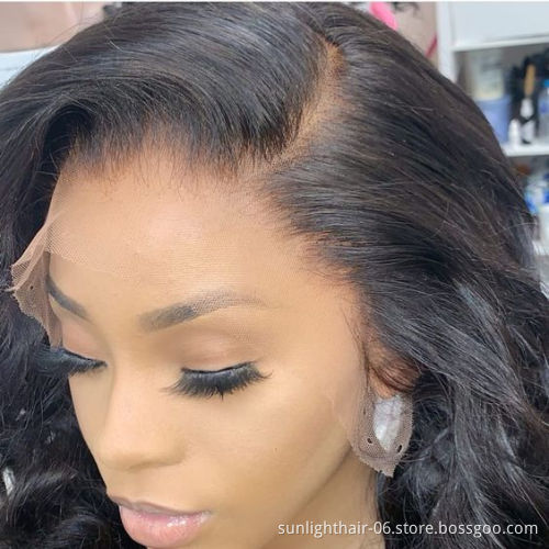 Sunlight hair wholesale 360 lace frontal wig straight  baby hair Swiss hd  lace wig virgins human hair wigs body water wave